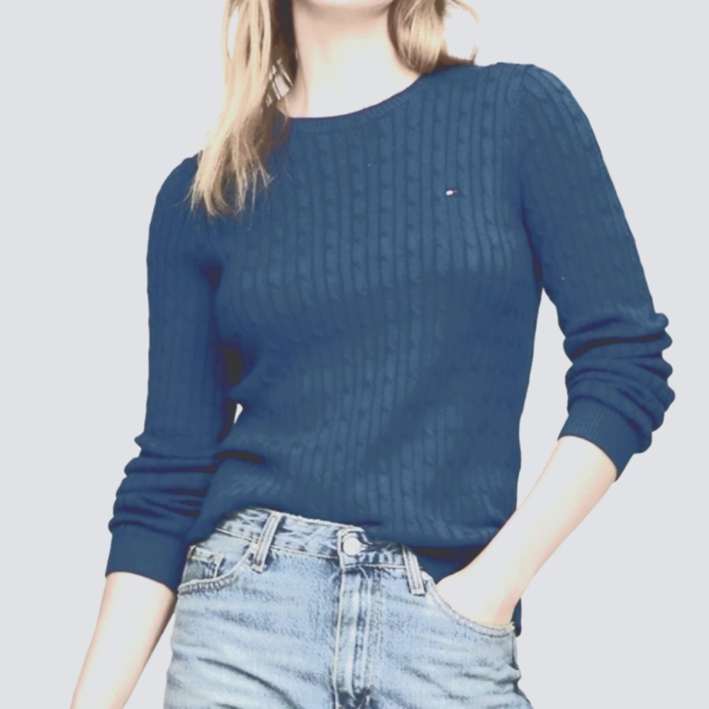 Tommy Hilfiger Green Cotton Sweater